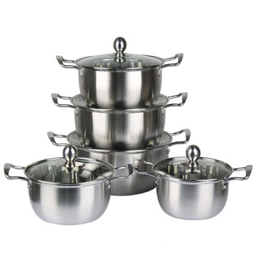 Cookware in Kitchen Stainless Steel with Glass Cover